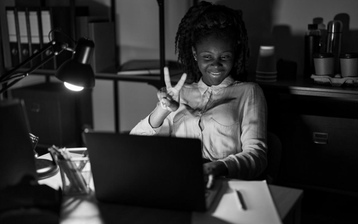 Professional working with SEO analytics tools